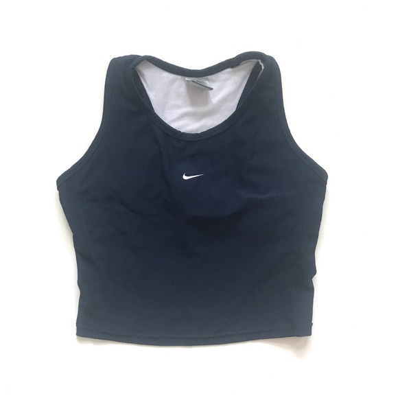 navy blue nike crop top